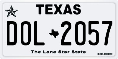 TX license plate DOL2057