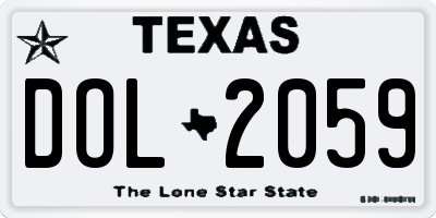 TX license plate DOL2059