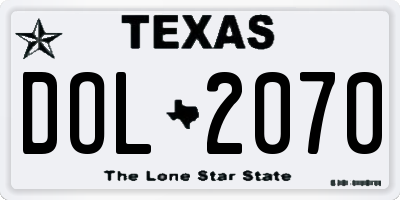 TX license plate DOL2070