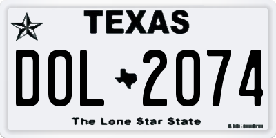 TX license plate DOL2074