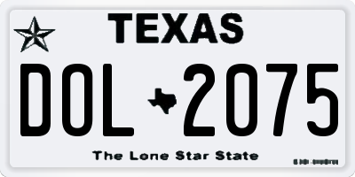 TX license plate DOL2075