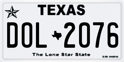 TX license plate DOL2076