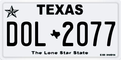 TX license plate DOL2077