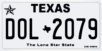 TX license plate DOL2079