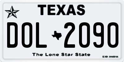TX license plate DOL2090