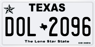 TX license plate DOL2096