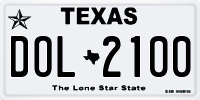 TX license plate DOL2100