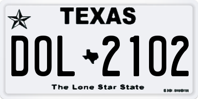 TX license plate DOL2102
