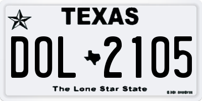 TX license plate DOL2105