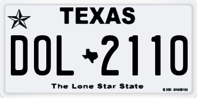 TX license plate DOL2110