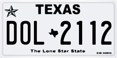 TX license plate DOL2112