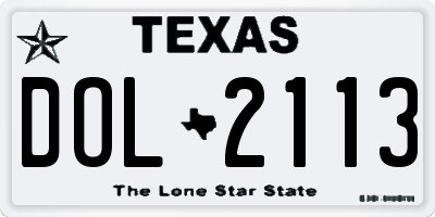 TX license plate DOL2113