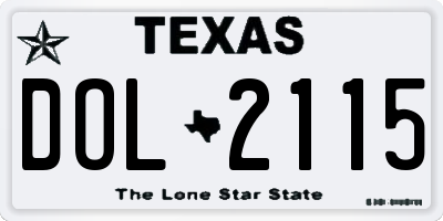 TX license plate DOL2115