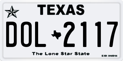 TX license plate DOL2117