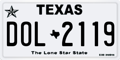 TX license plate DOL2119