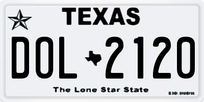 TX license plate DOL2120