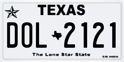TX license plate DOL2121