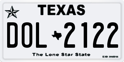 TX license plate DOL2122