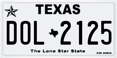 TX license plate DOL2125