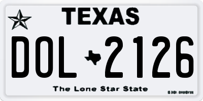 TX license plate DOL2126
