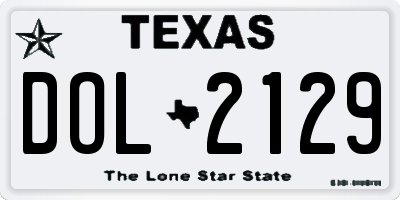 TX license plate DOL2129
