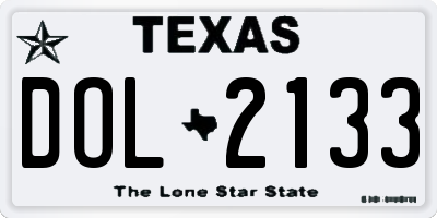 TX license plate DOL2133