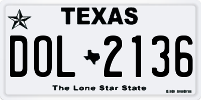 TX license plate DOL2136