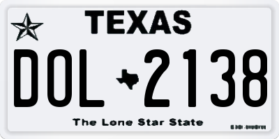 TX license plate DOL2138