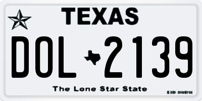 TX license plate DOL2139