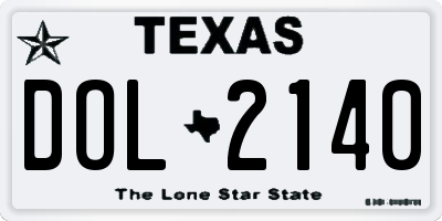 TX license plate DOL2140