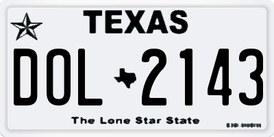 TX license plate DOL2143