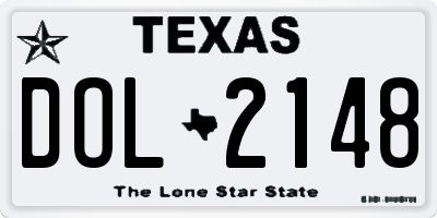 TX license plate DOL2148