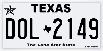 TX license plate DOL2149