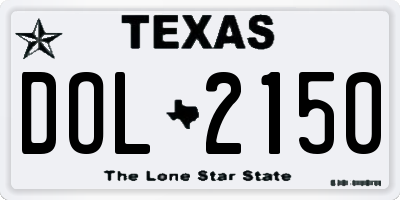 TX license plate DOL2150