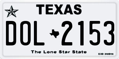 TX license plate DOL2153