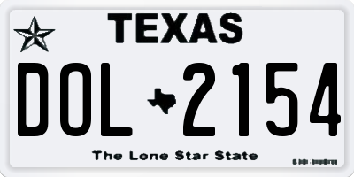 TX license plate DOL2154