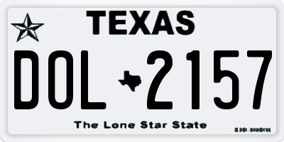 TX license plate DOL2157