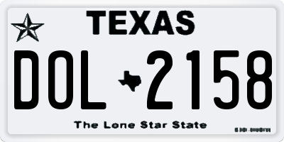 TX license plate DOL2158