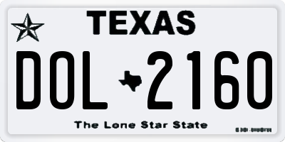 TX license plate DOL2160
