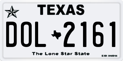 TX license plate DOL2161