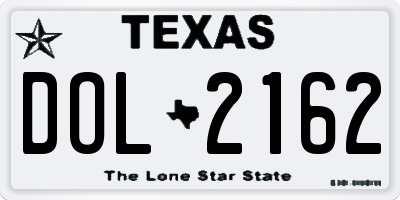 TX license plate DOL2162