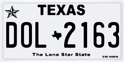 TX license plate DOL2163