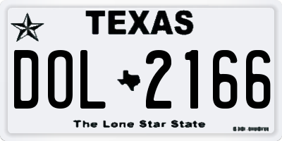 TX license plate DOL2166