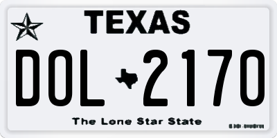 TX license plate DOL2170