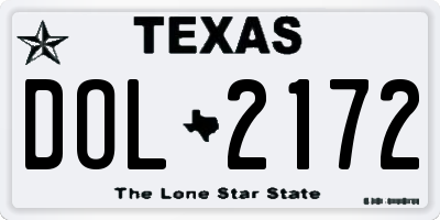 TX license plate DOL2172