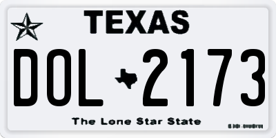 TX license plate DOL2173