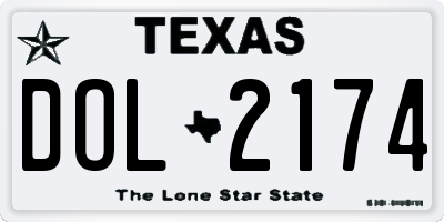 TX license plate DOL2174