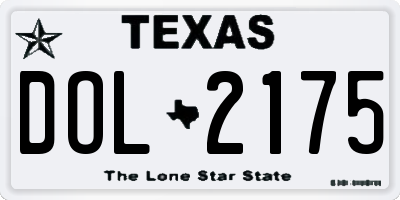 TX license plate DOL2175