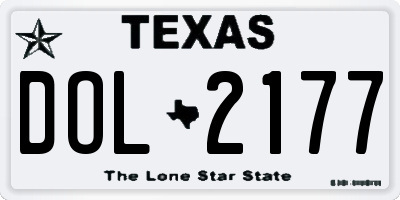 TX license plate DOL2177