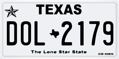 TX license plate DOL2179